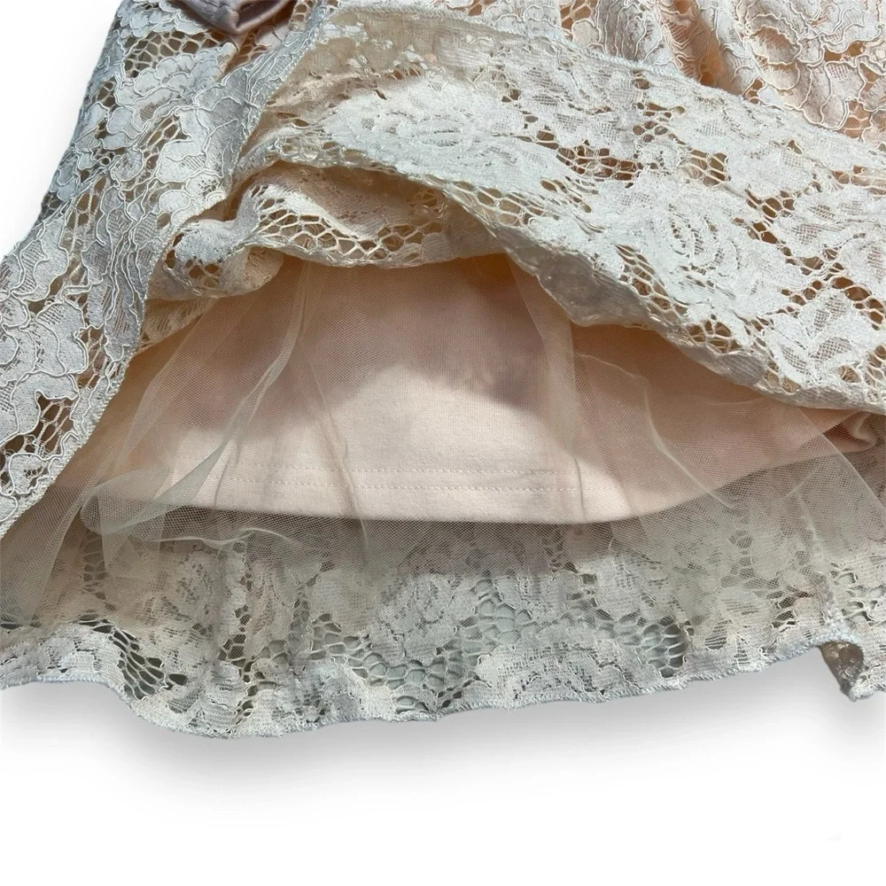 Trish Scully Girls 3/3T‎ Lace Peter Pan Colllar Dress Blush Pink Boutique Pearl
